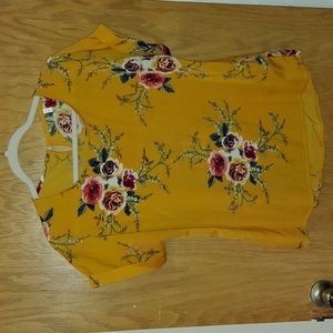 Floral Mustard Blouse, Large, Boutique purchase